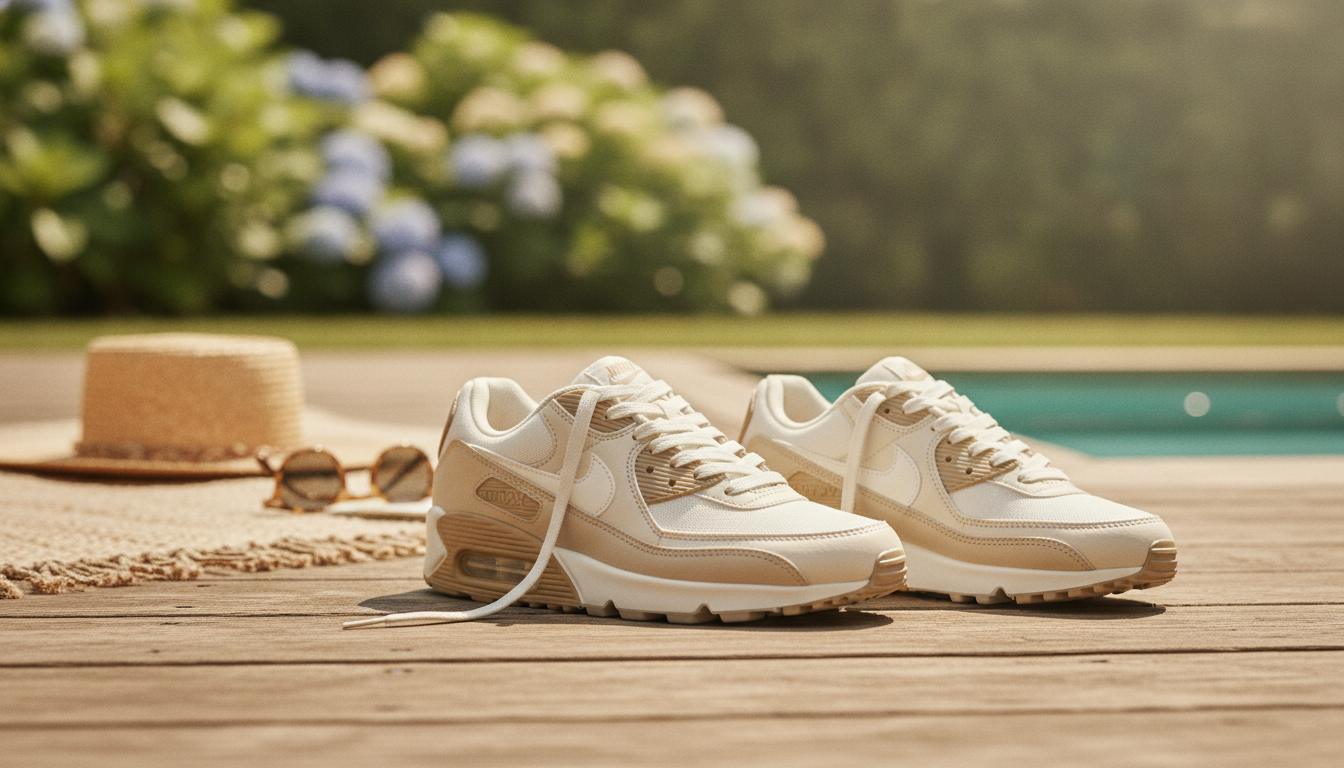 Nike Women’s Beige Slip-On Sneakers with Laces for Summer